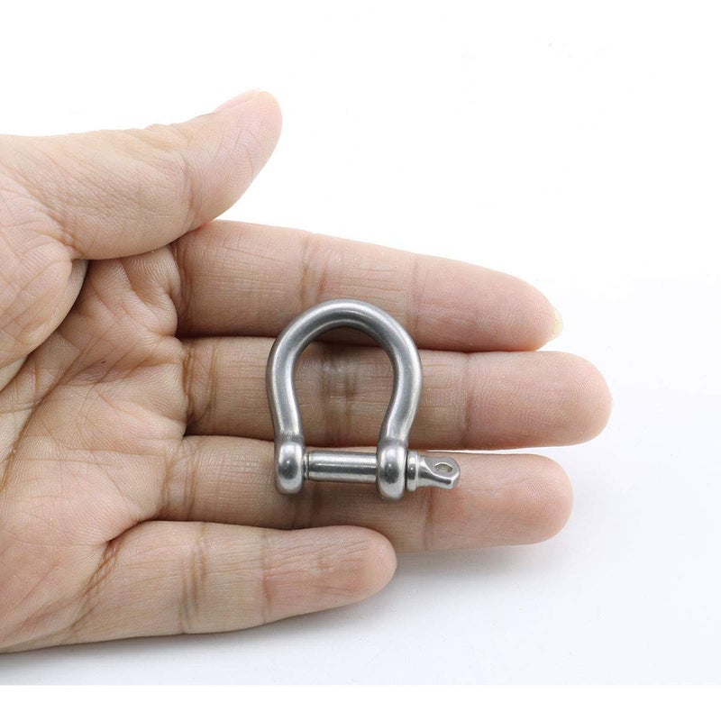 heyous 6pcs 1/5 Inch 5mm Screw Pin Anchor Shackle Stainless Steel Heavy Duty Bow Shape Load Clamp for Chains Wirerope Lifting Paracord Outdoor Camping Survival Rope Bracelets - Image 2